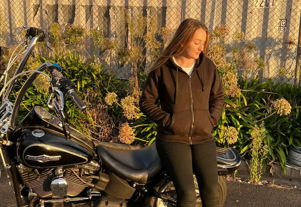 BGA Alpha Lady Protective Motorcycle Hoodie Black