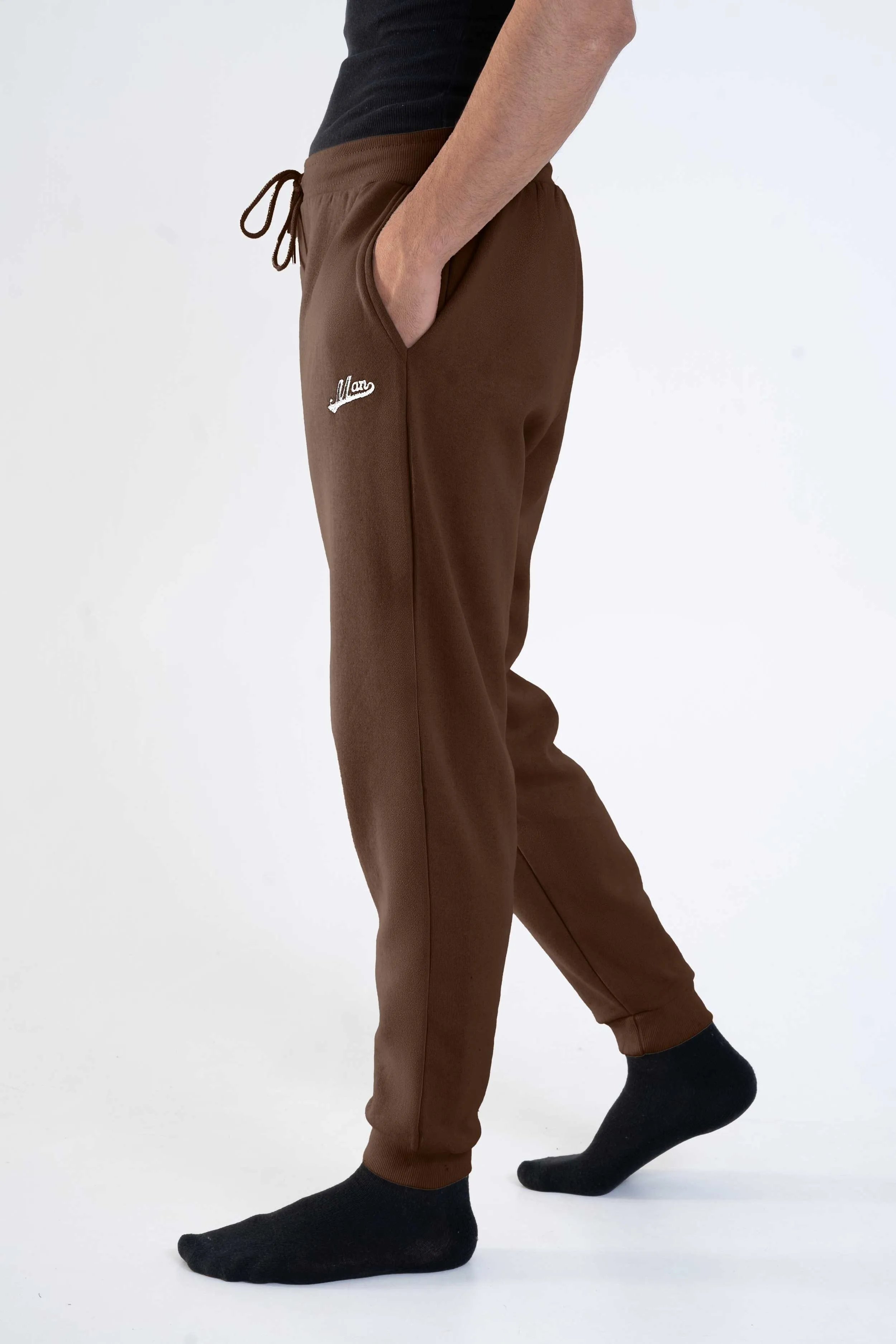 BHM Men's Embroidered Fleece Jogger Pants