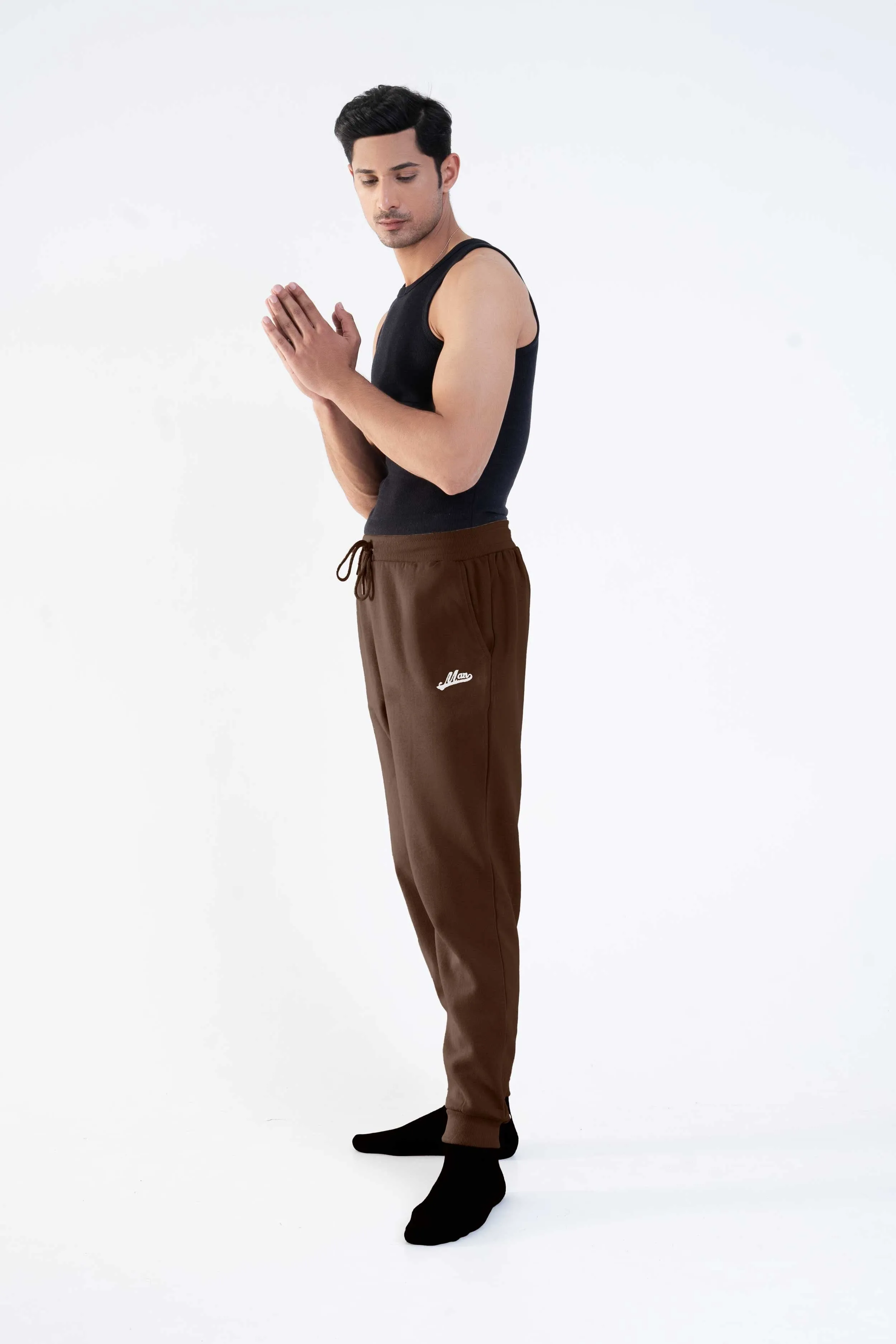BHM Men's Embroidered Fleece Jogger Pants