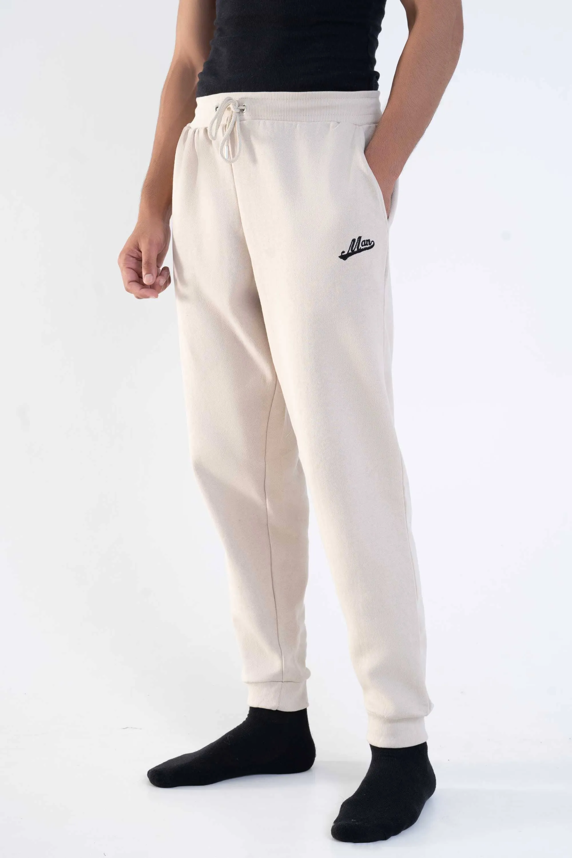 BHM Men's Embroidered Fleece Jogger Pants