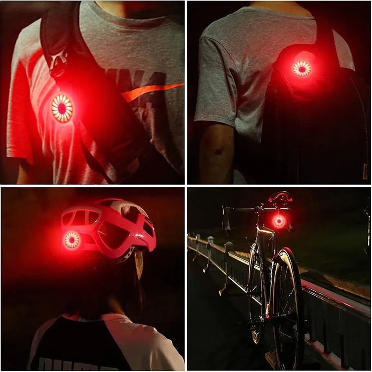 Bicycle Smart Sensor Brake Light USB Tail Light Warning Light(Silver)
