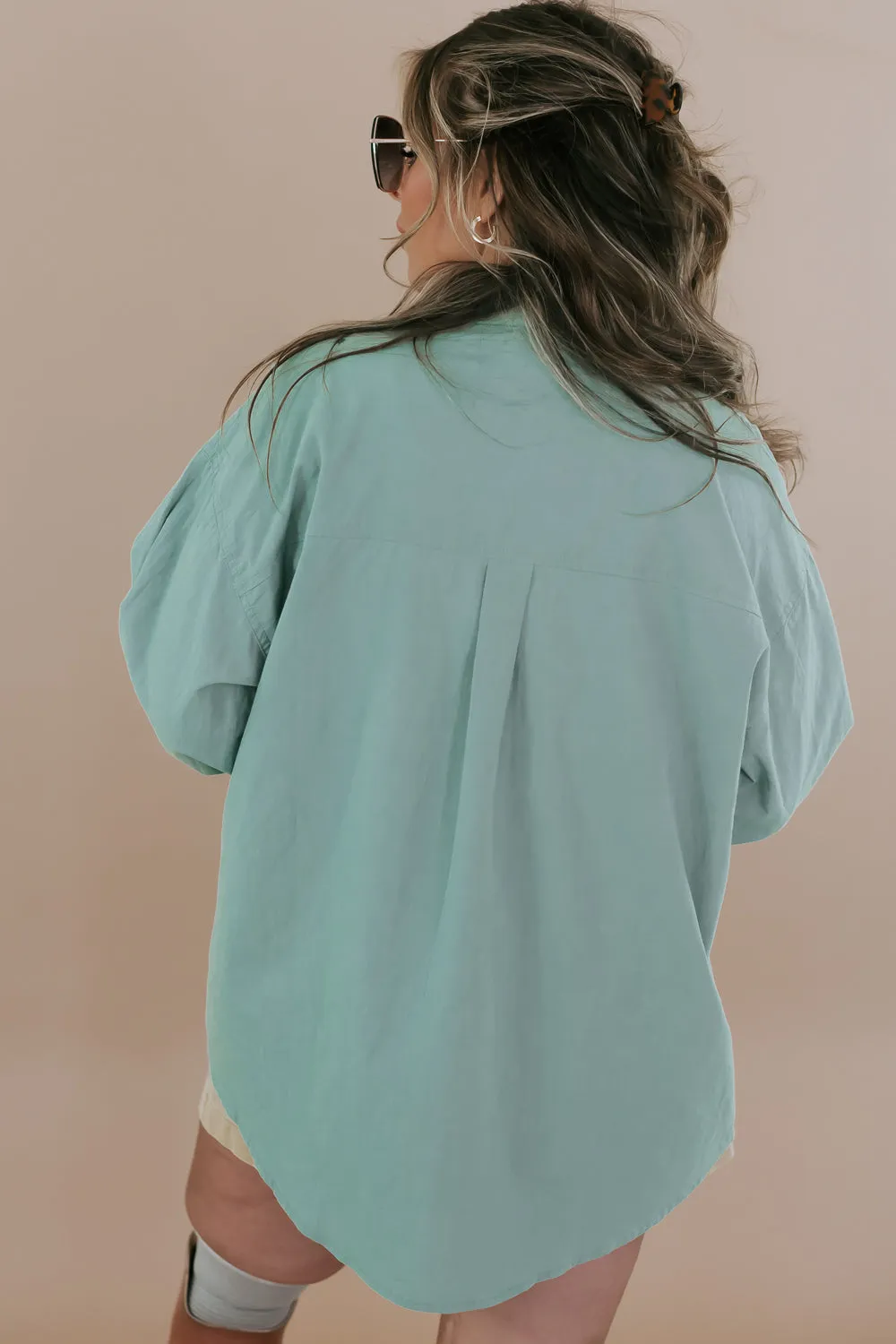 Big Chill Slouchy Button Up, Olive