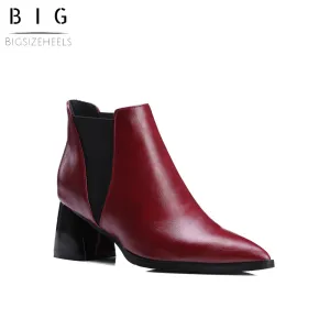 Bigsizeheels Mio magazine slip-on ankle boots with pointed toes - Red
