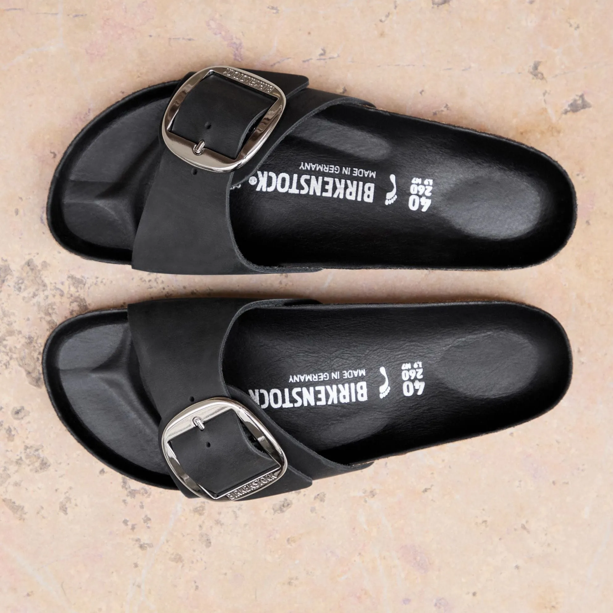 Birkenstock Madrid Big Buckle black oiled leather