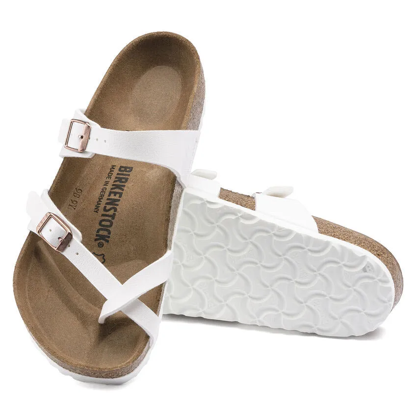 BIRKENSTOCK MAYARI WHITE BIRKOFLOR - WOMENS