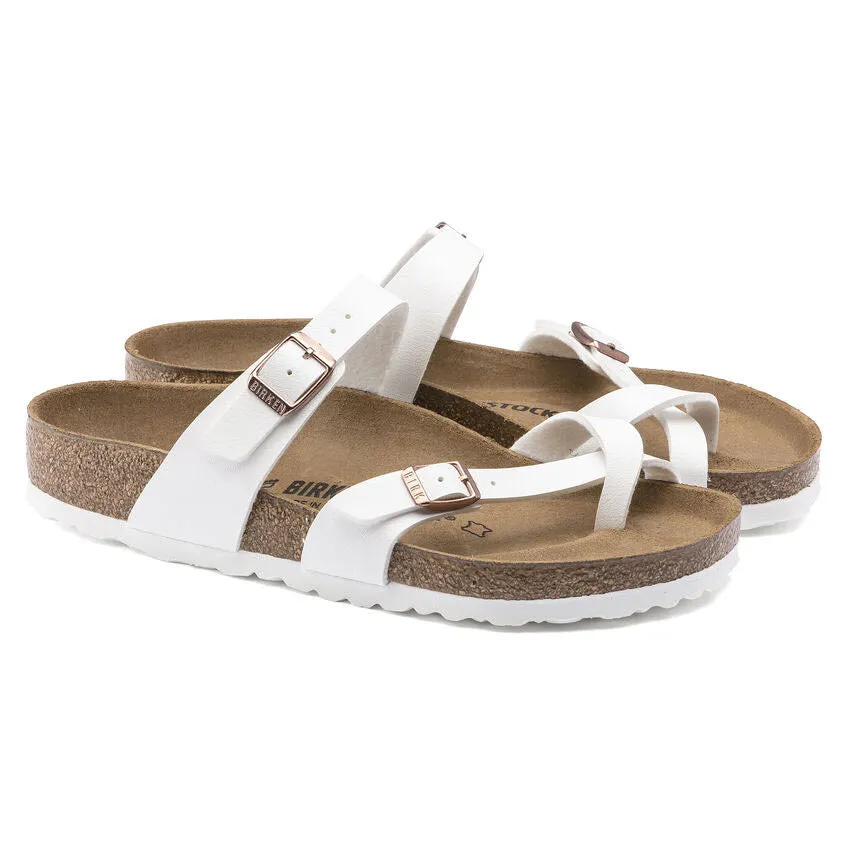 BIRKENSTOCK MAYARI WHITE BIRKOFLOR - WOMENS