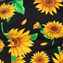 Black & Yellow Sunflower Audrey Swing Dress