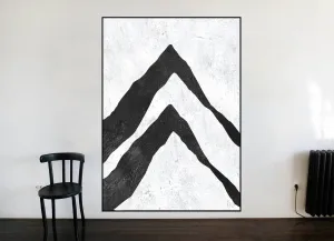 Black and White Abstract Art Minimalist Painting on Canvas Living Room Fp021