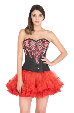 Black Brocade Handmade Sequins Corset Waist Training Overbust Corset Top