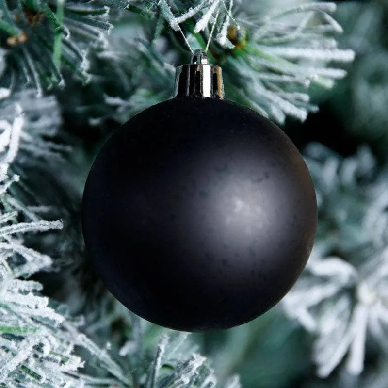Black Christmas Baubles - 10 Pack