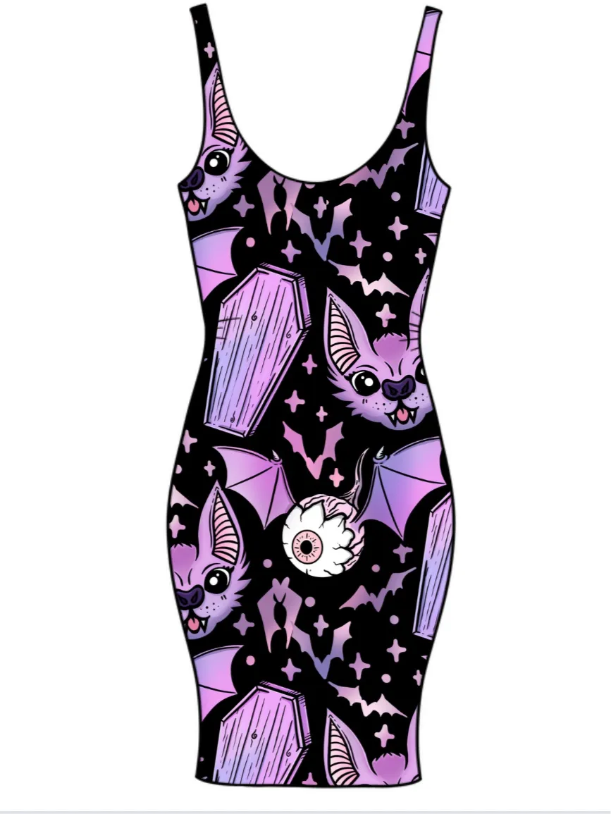 Black Coffin Bats Adult Bodycon