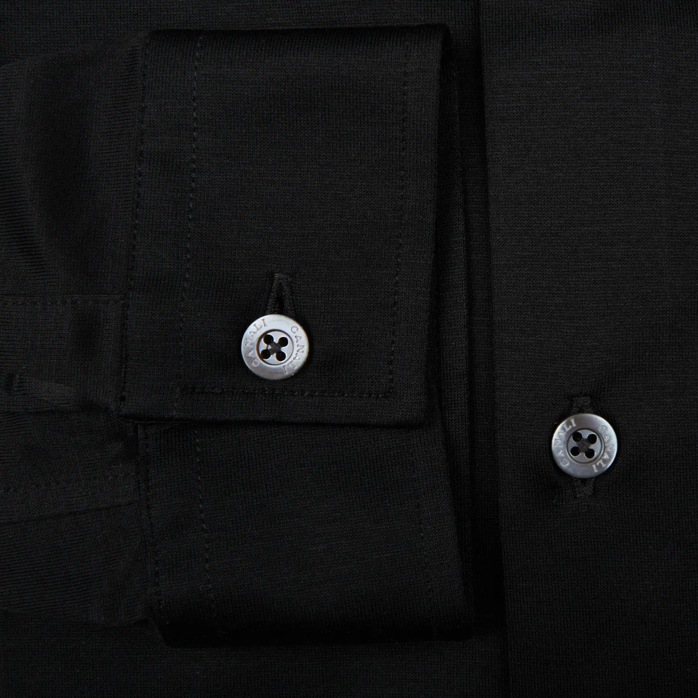 Black Cotton Jersey Casual Shirt