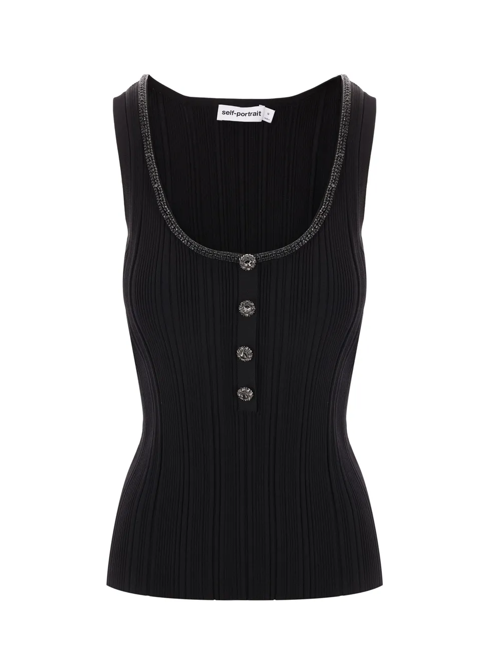 Black Embellished Knit Vest