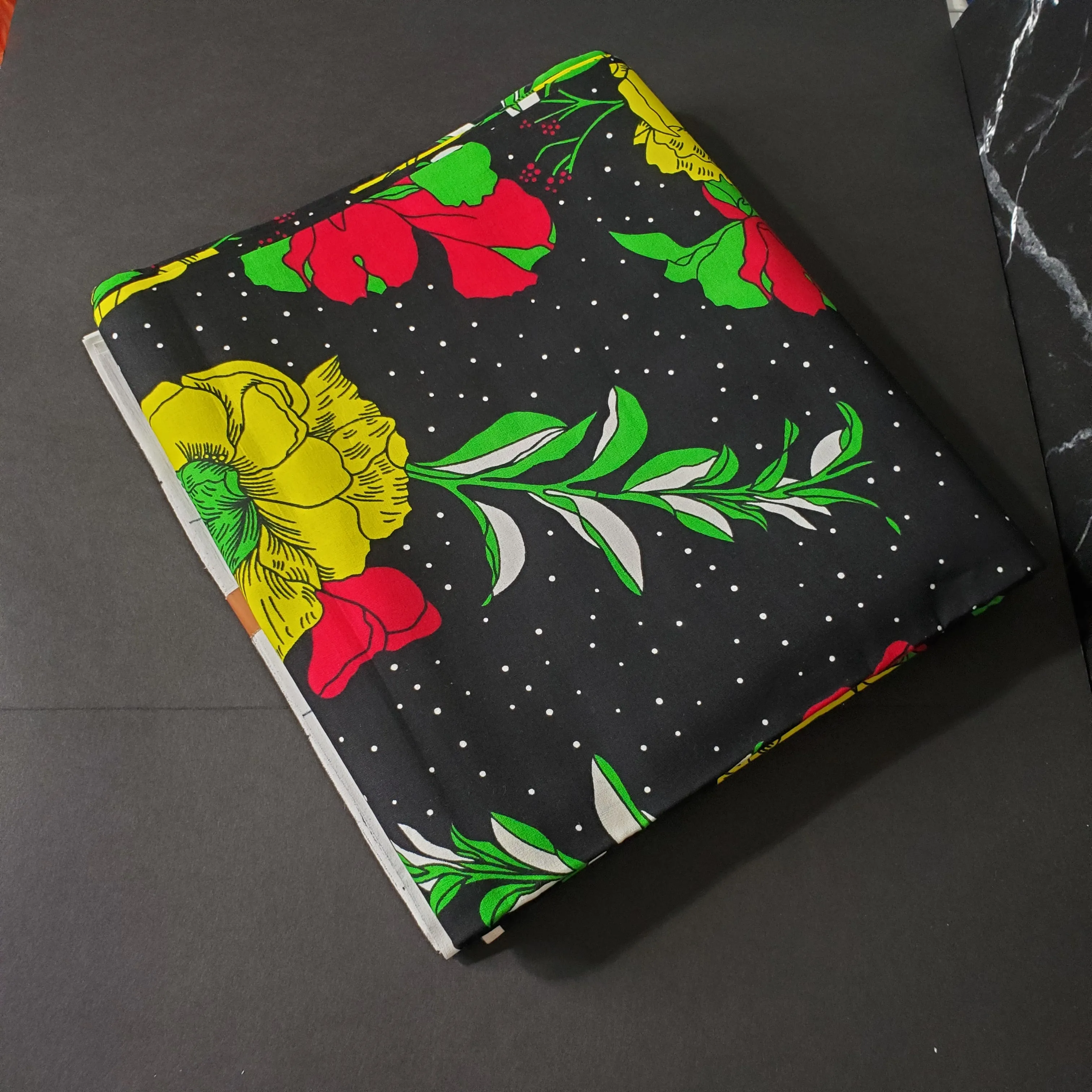 Black, Green and Red African Ankara Fabric