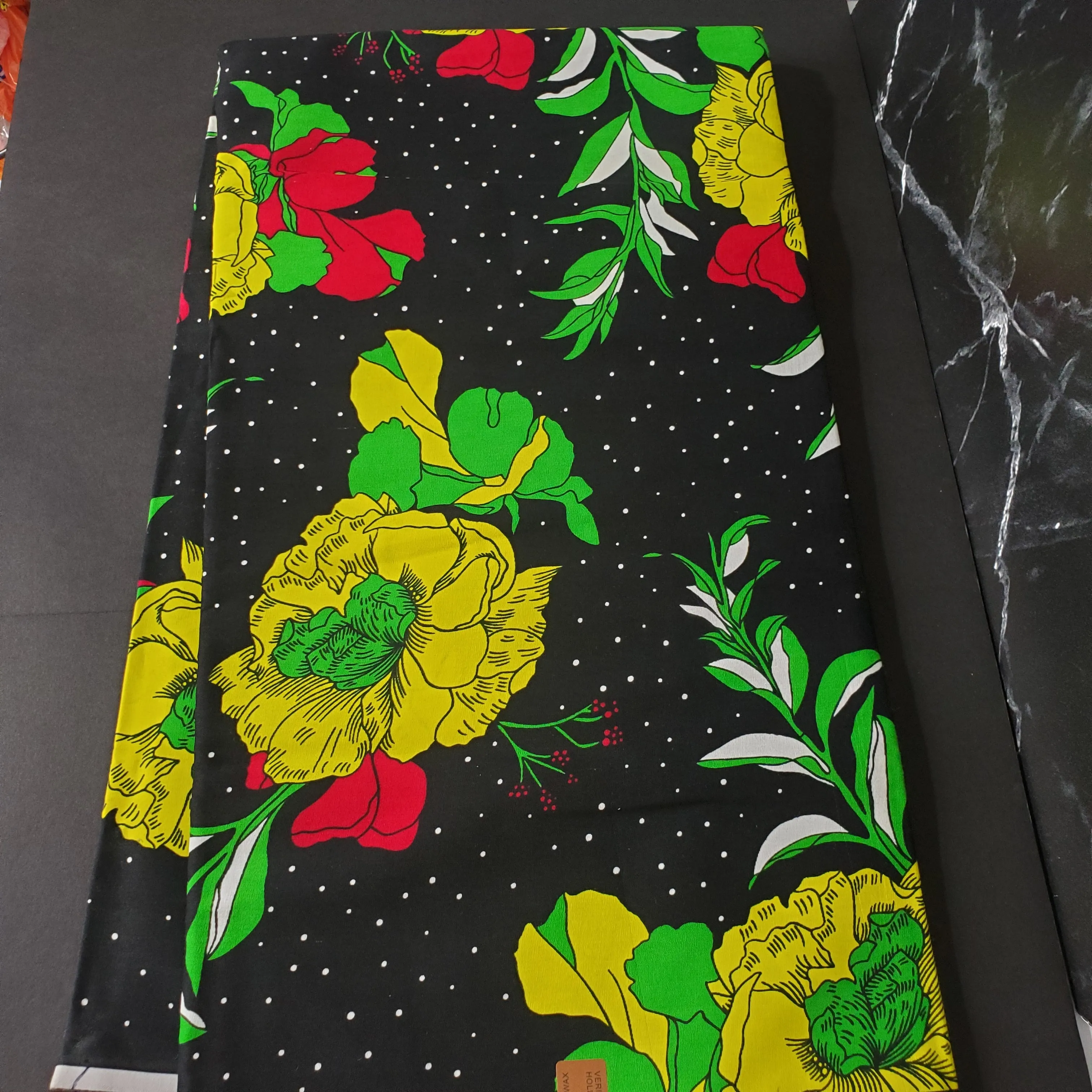 Black, Green and Red African Ankara Fabric