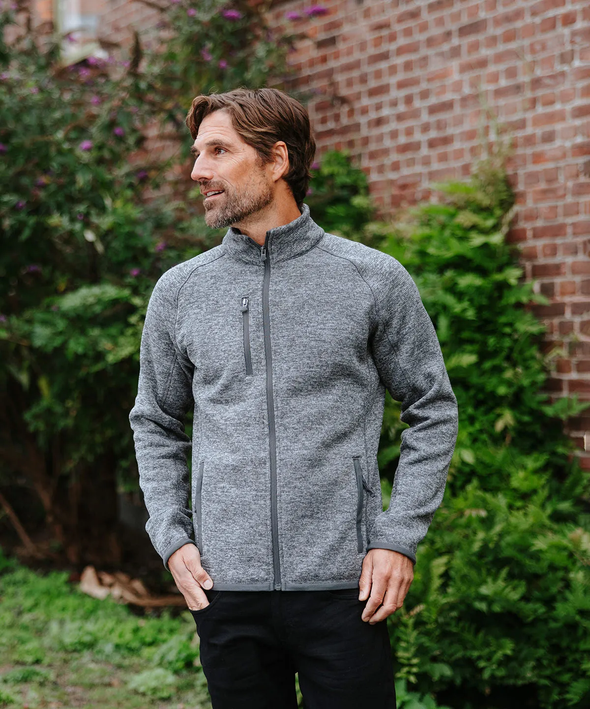 Black Heather - Avalante full-zip fleece jacket