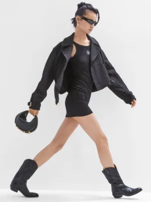 Black Jersey Mini Dress