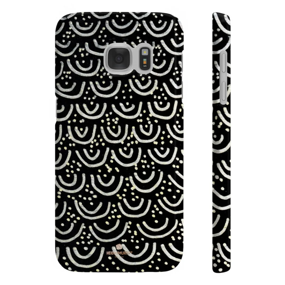 Black Mermaid Phone Case, Scale Print Slim iPhone/ Samsung Galaxy Cases, Made in UK