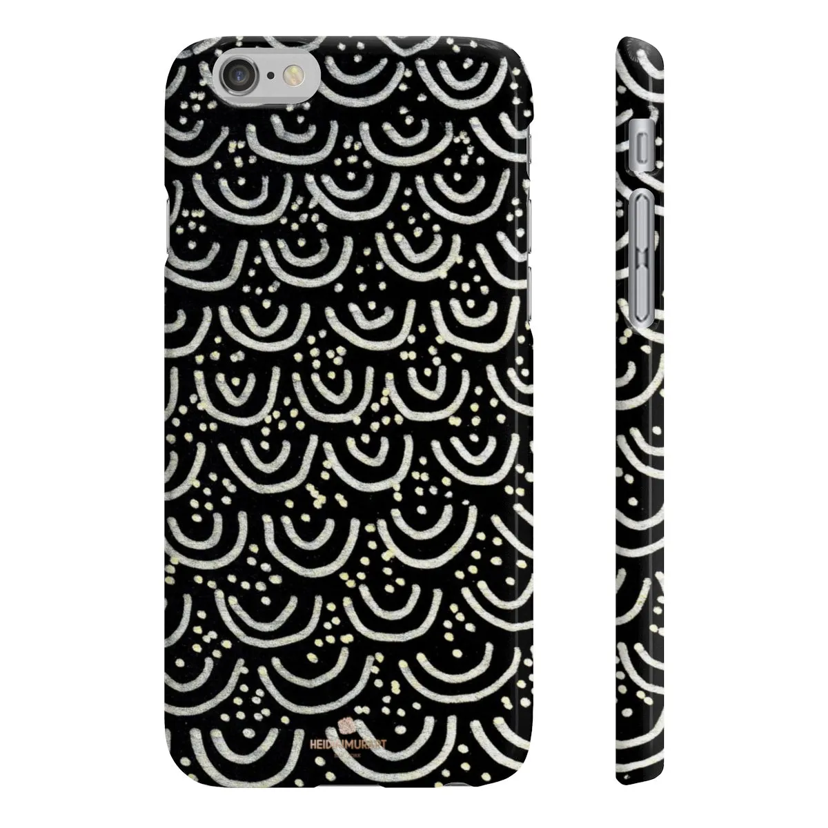 Black Mermaid Phone Case, Scale Print Slim iPhone/ Samsung Galaxy Cases, Made in UK