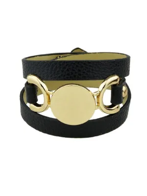 Black Multi-Layer Winding Wide Bracelet