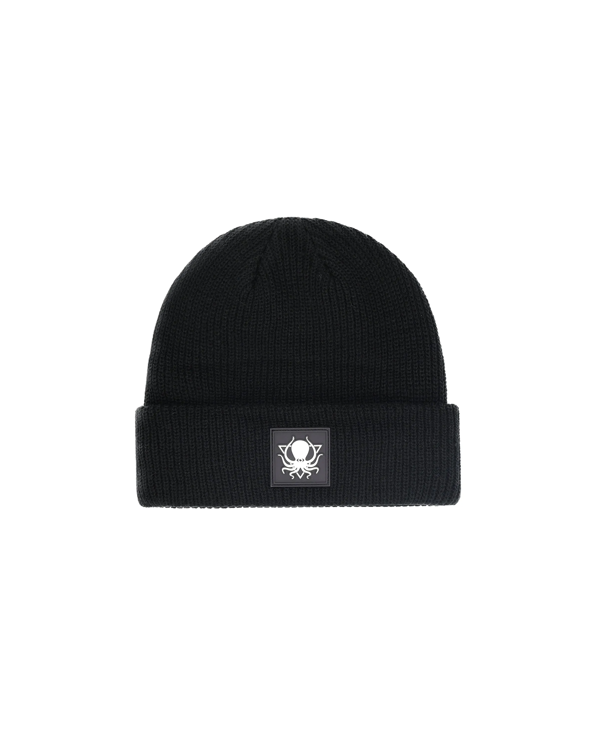 BLACK RUBBER PATCH BEANIE