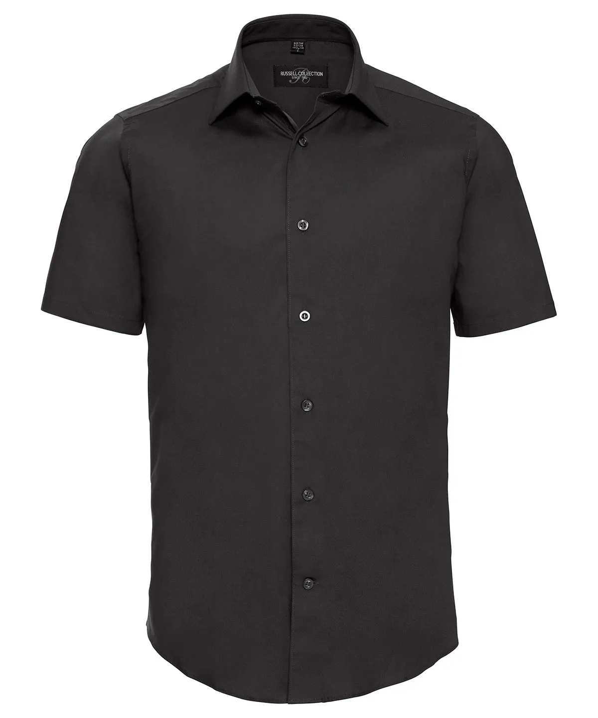 Black - Short sleeve easycare fitted shirt