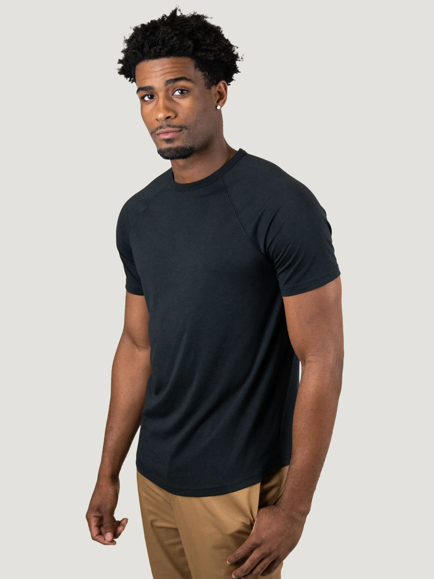 Black Slim Fit Crew