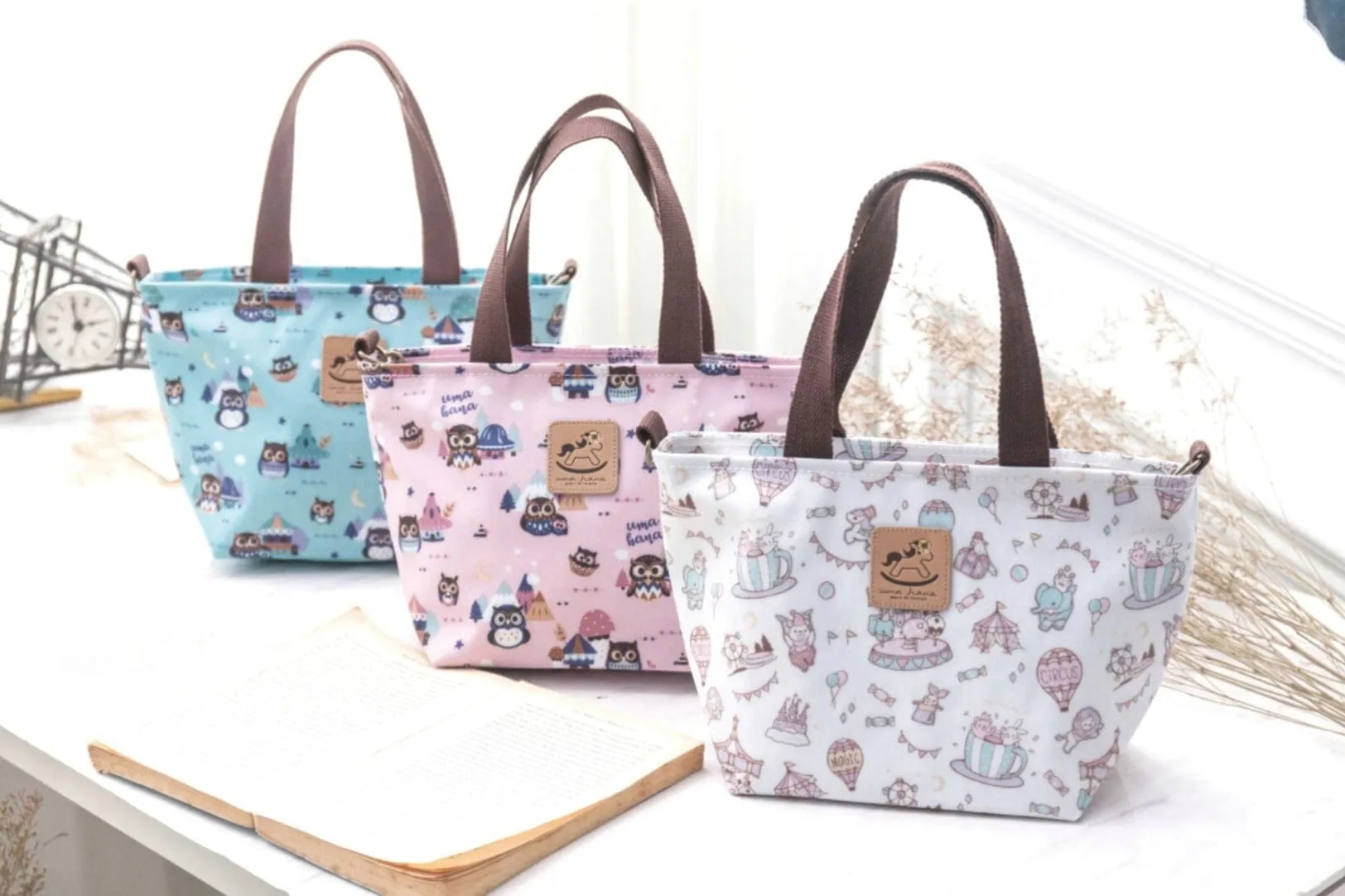 Black Sloth Mini Travel Tote