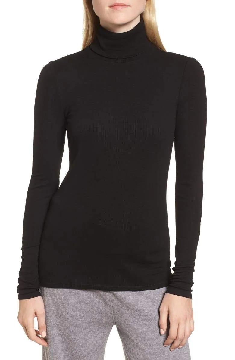 Black Turtle Neck Long Sleeve Knitted High Neck