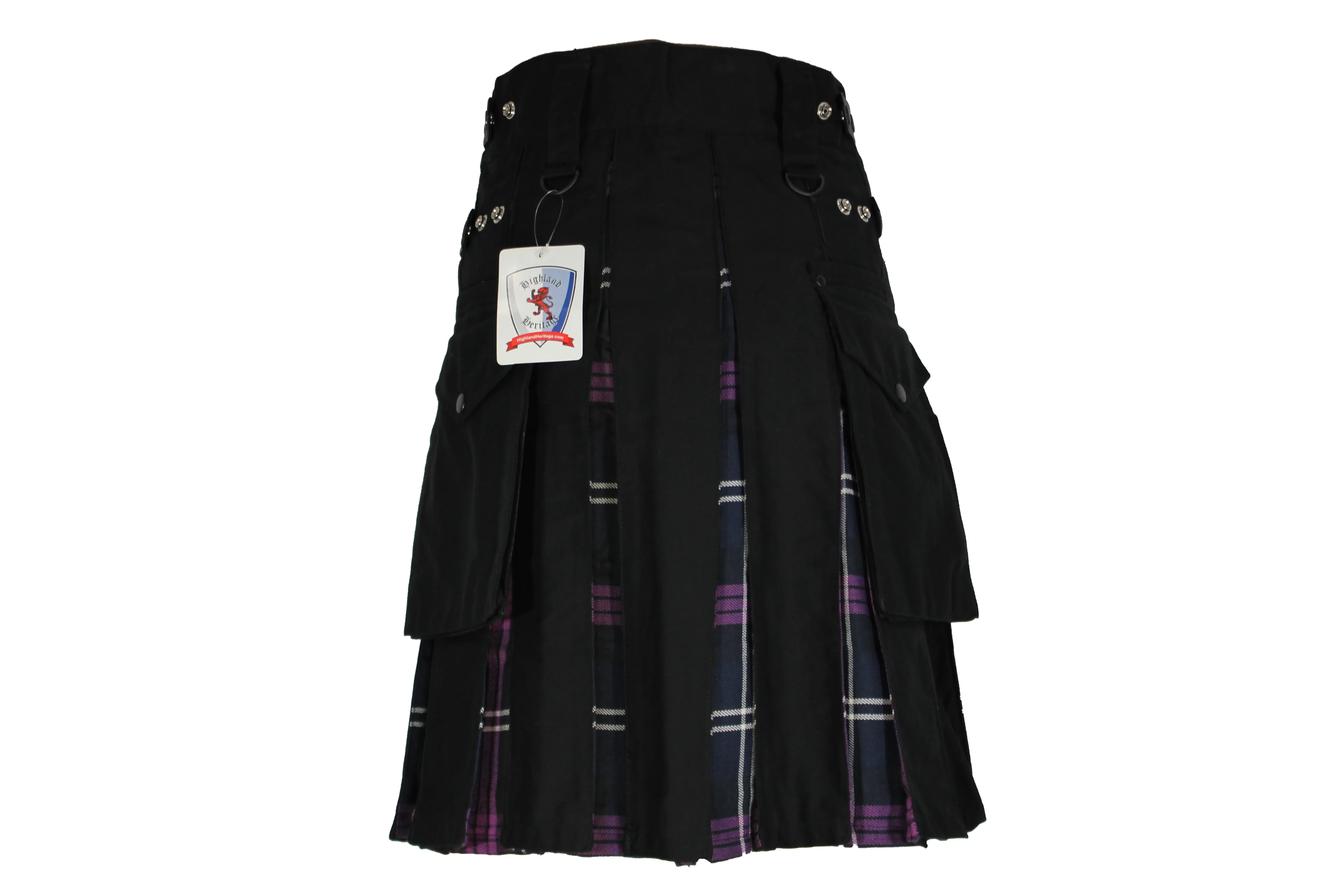 Black Utility Kilts Pride of Scotland Tartan Pleats