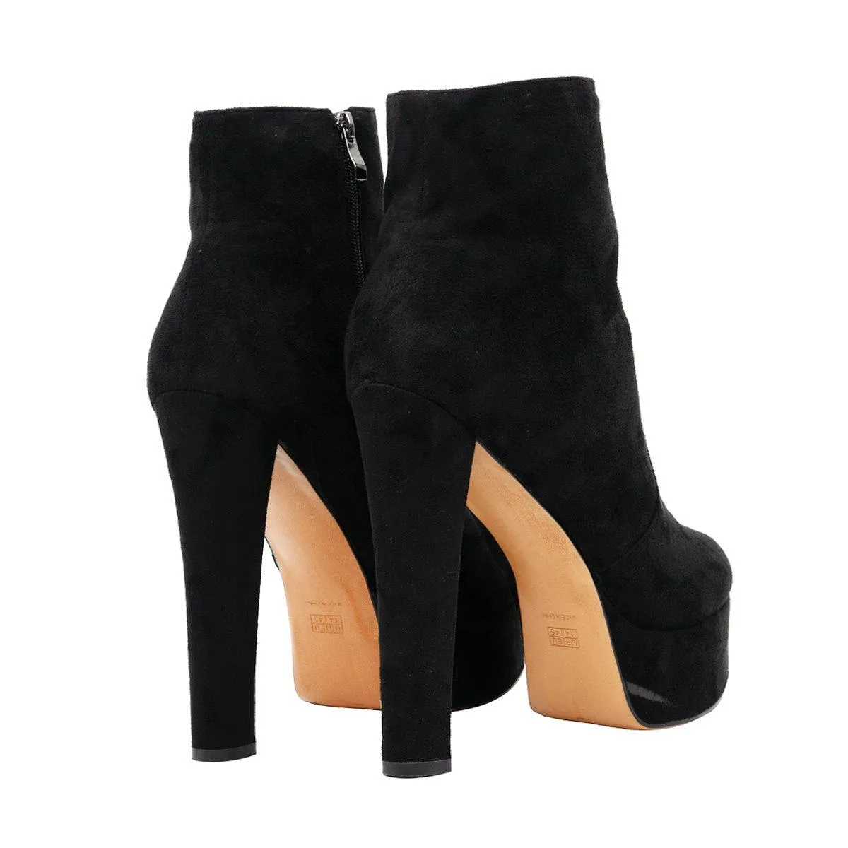 Black Velour Giaro Destroyer Ankle Boots Fabric Black Colour For Women