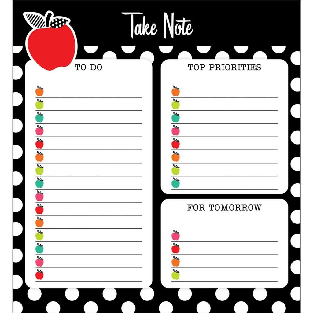 Black White & Stylish Brights Notepad