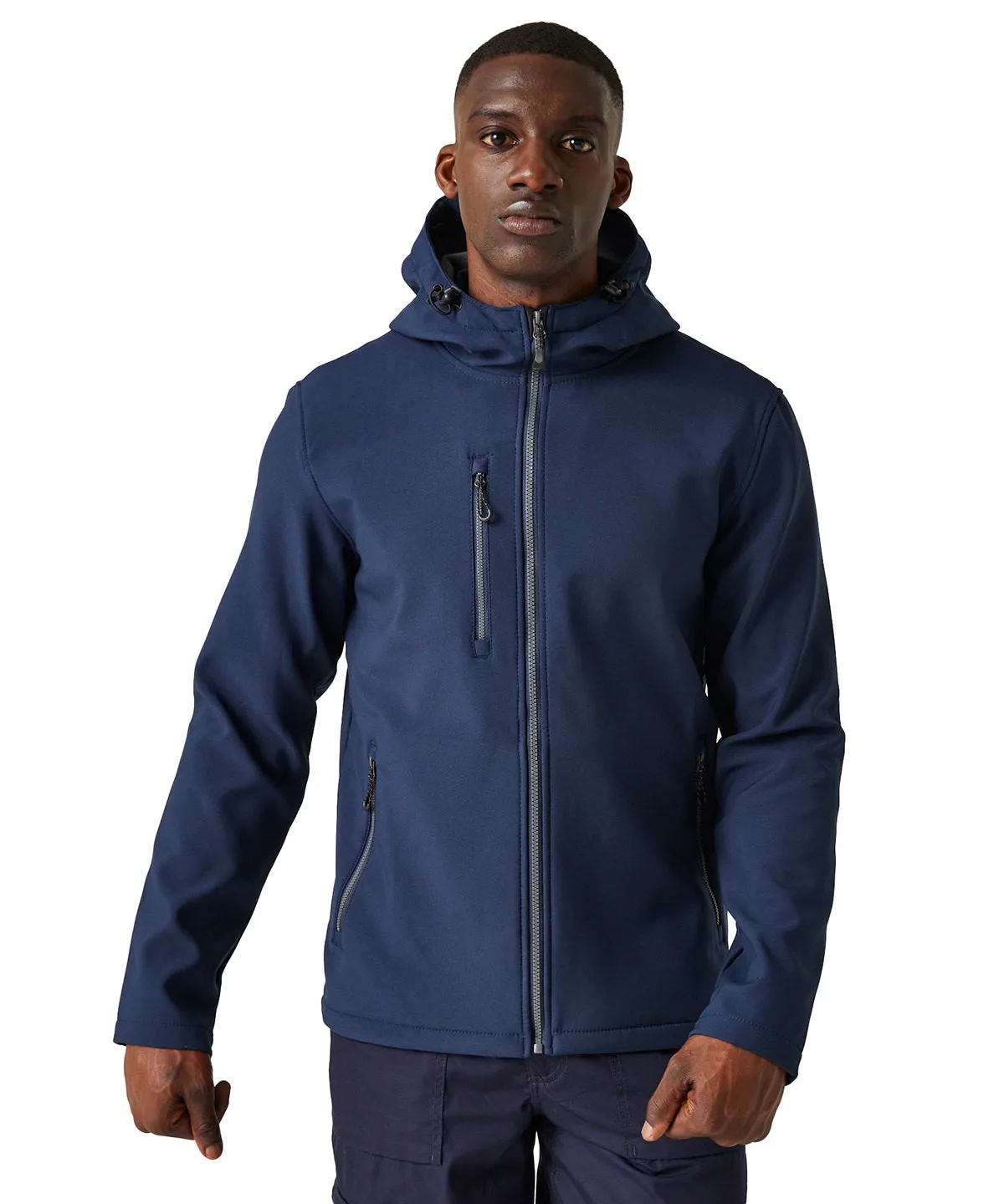 Black/Orange Pop - Navigate 2-layer hooded softshell jacket