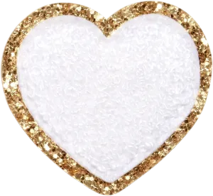 Blanc Glitter Varsity Heart Patch