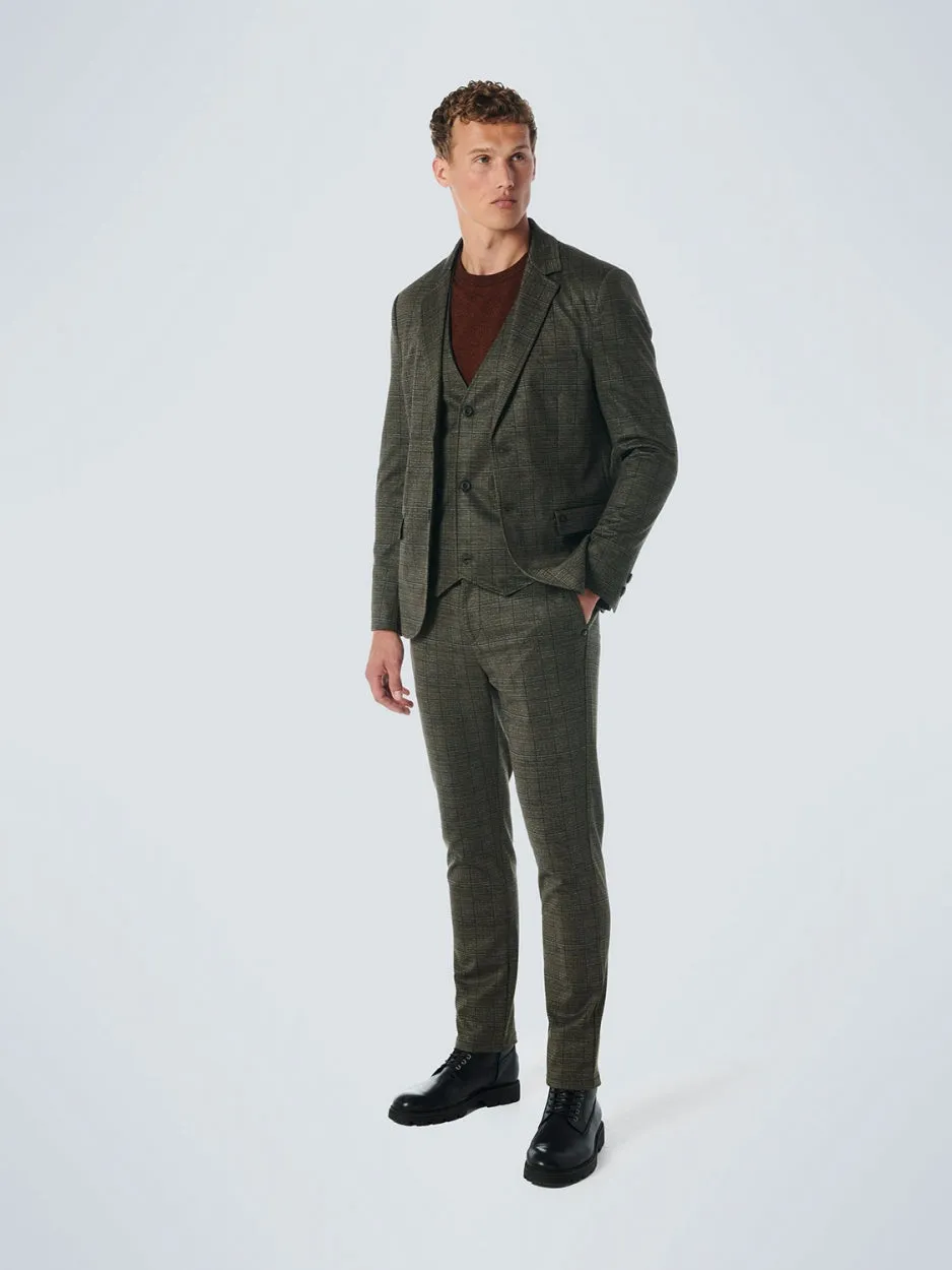 Blazer Jersey Stretch Check | Taupe