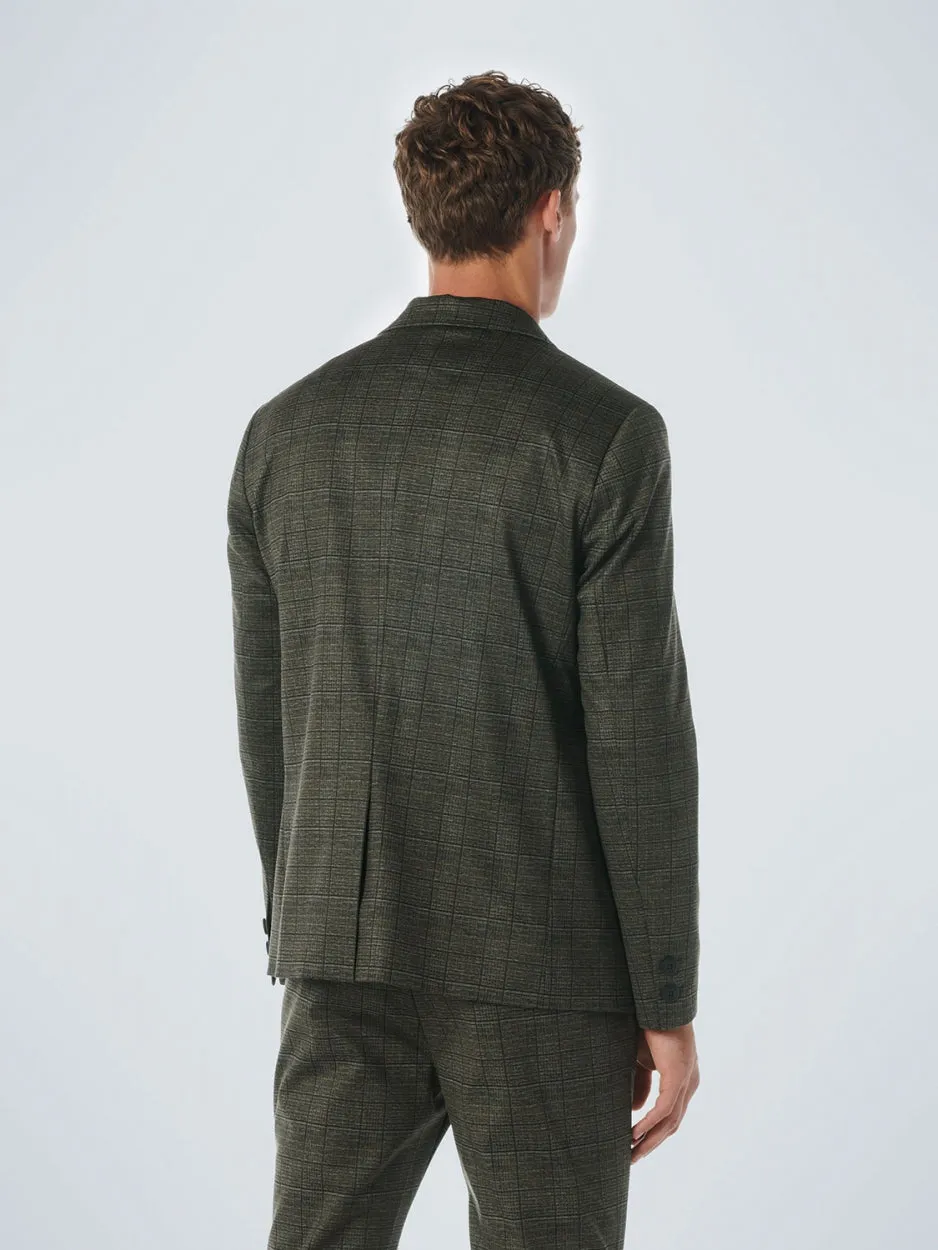 Blazer Jersey Stretch Check | Taupe