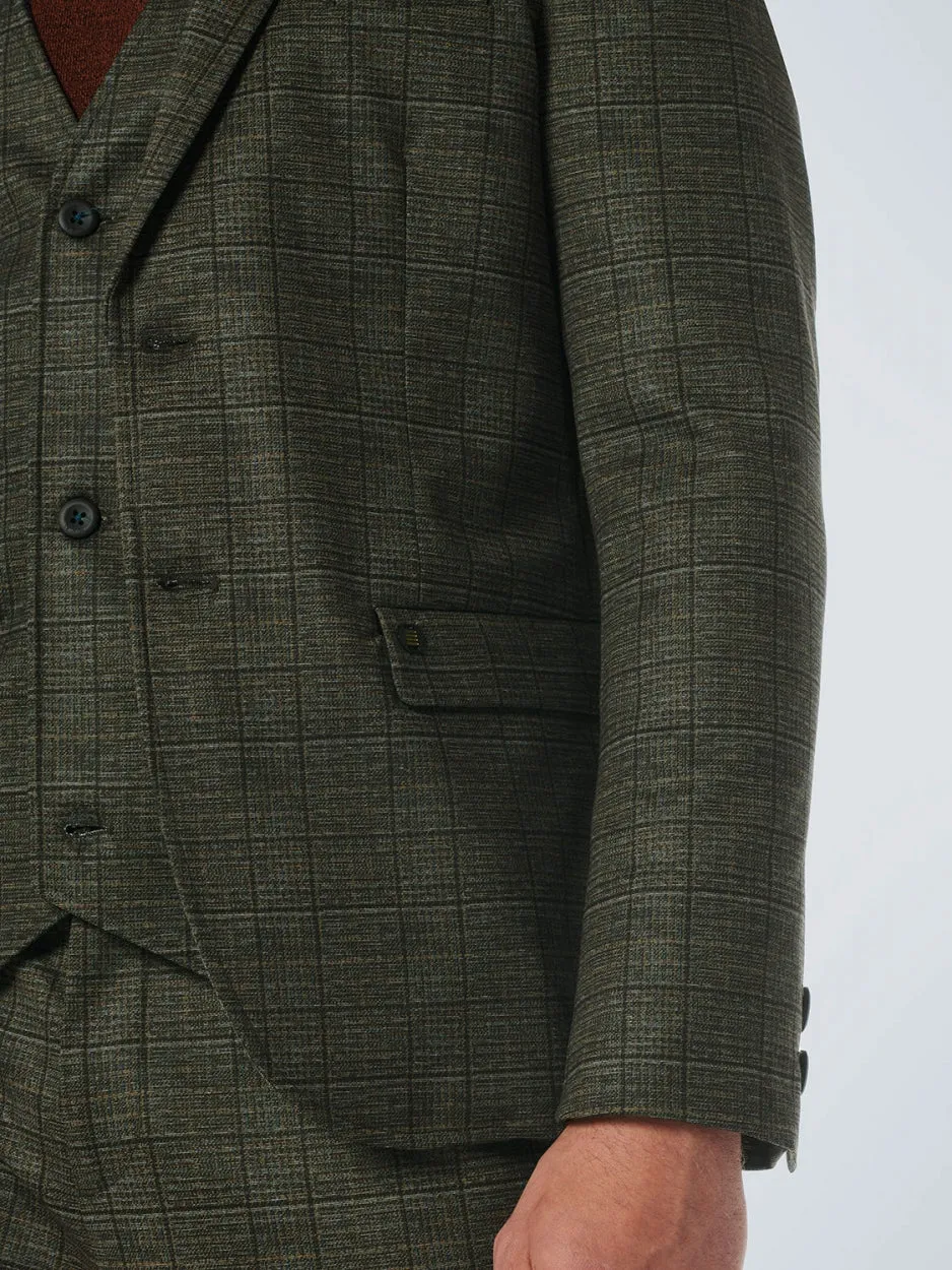 Blazer Jersey Stretch Check | Taupe