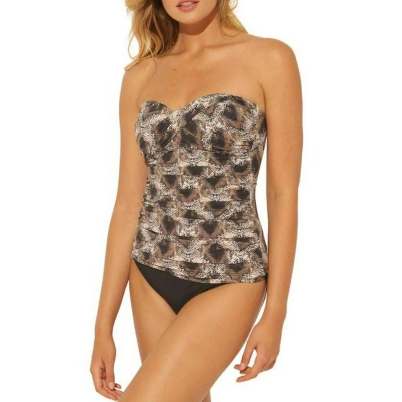 Bleu Rod Beattie Snake Skin Game Bandini Tankini Swim Top