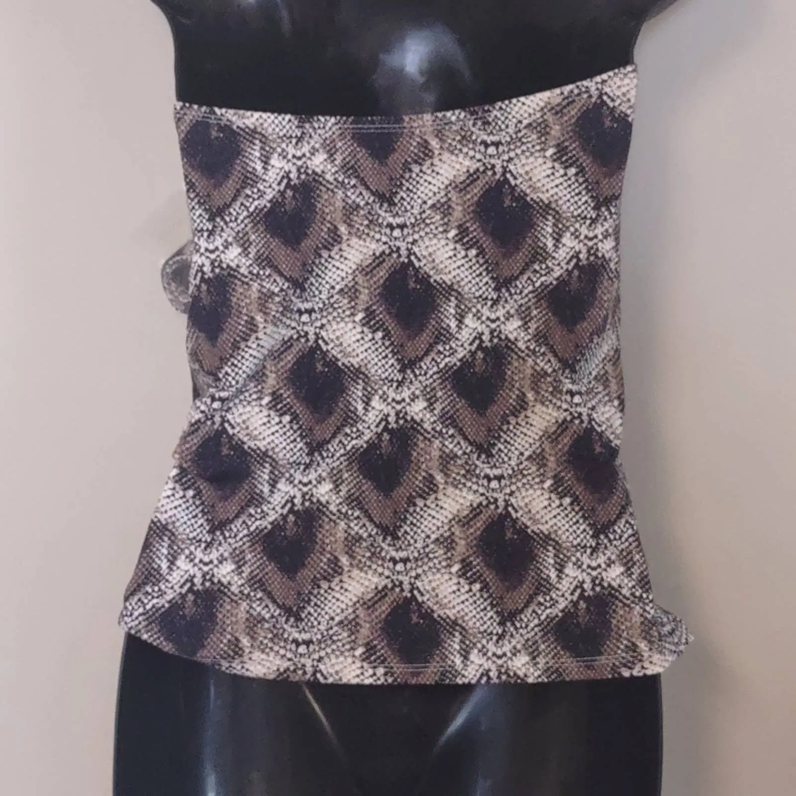 Bleu Rod Beattie Snake Skin Game Bandini Tankini Swim Top