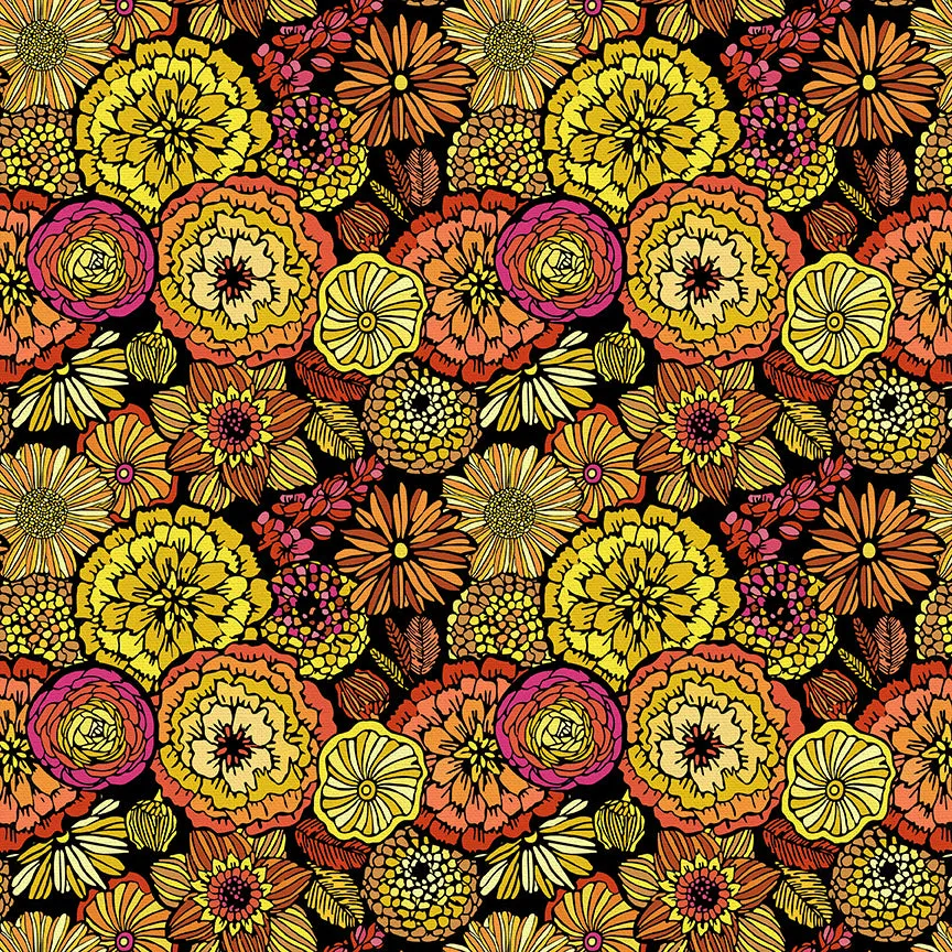 Blooming Elegance - Orange/Yellow