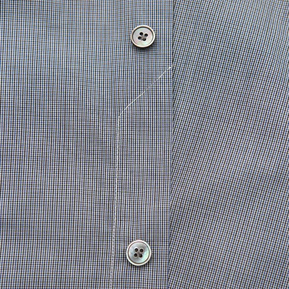 Blue & Grey Cotton Grosgrain Casual Shirt