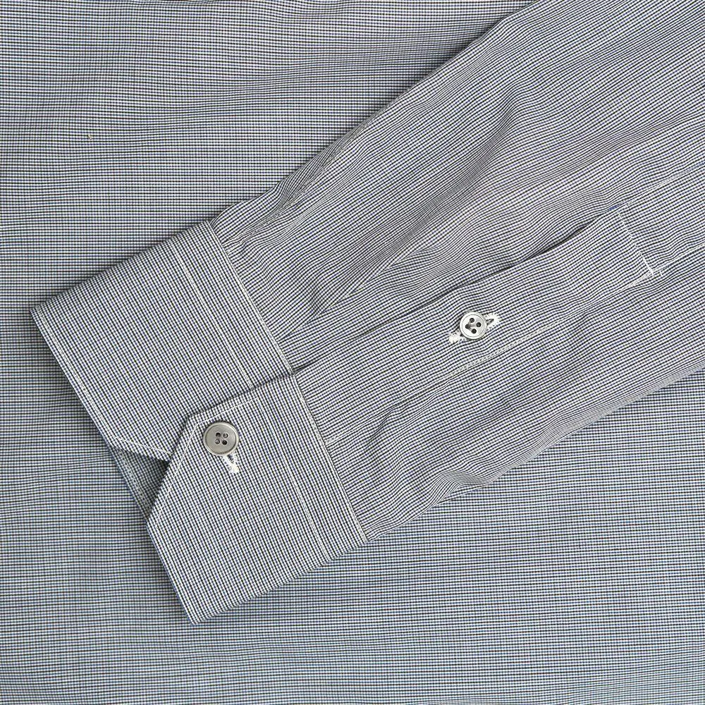 Blue & Grey Cotton Grosgrain Casual Shirt