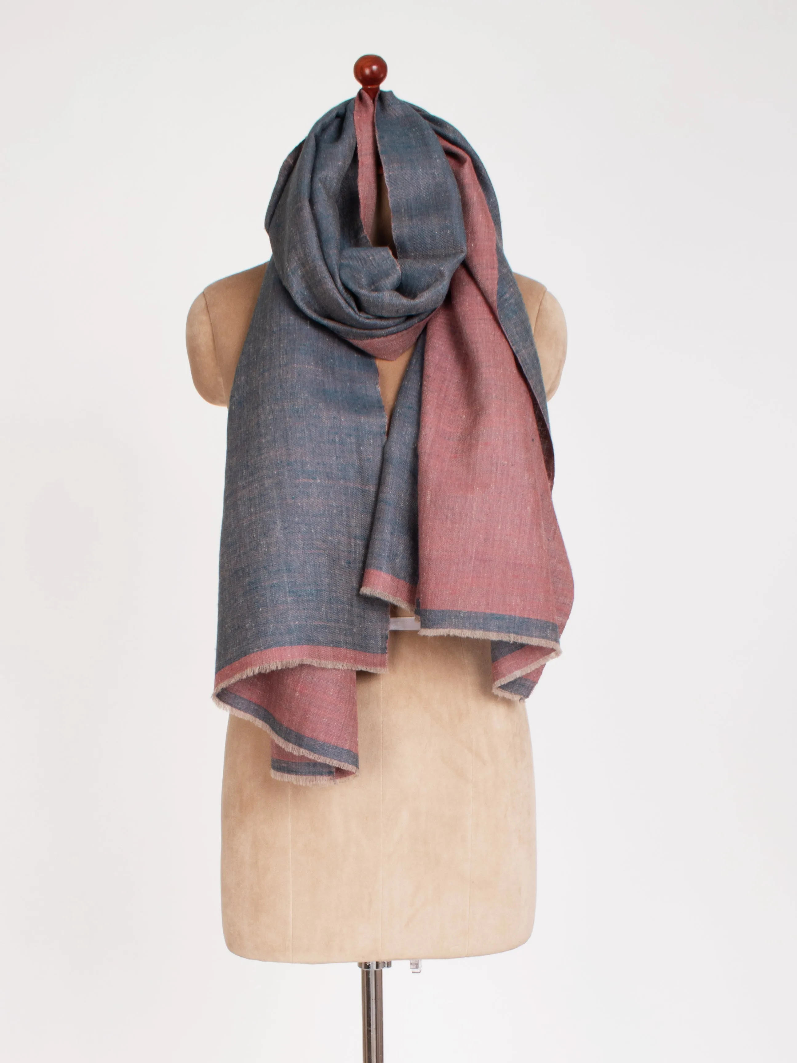 Blue and Mauve Dorukha Cashmere Wrap