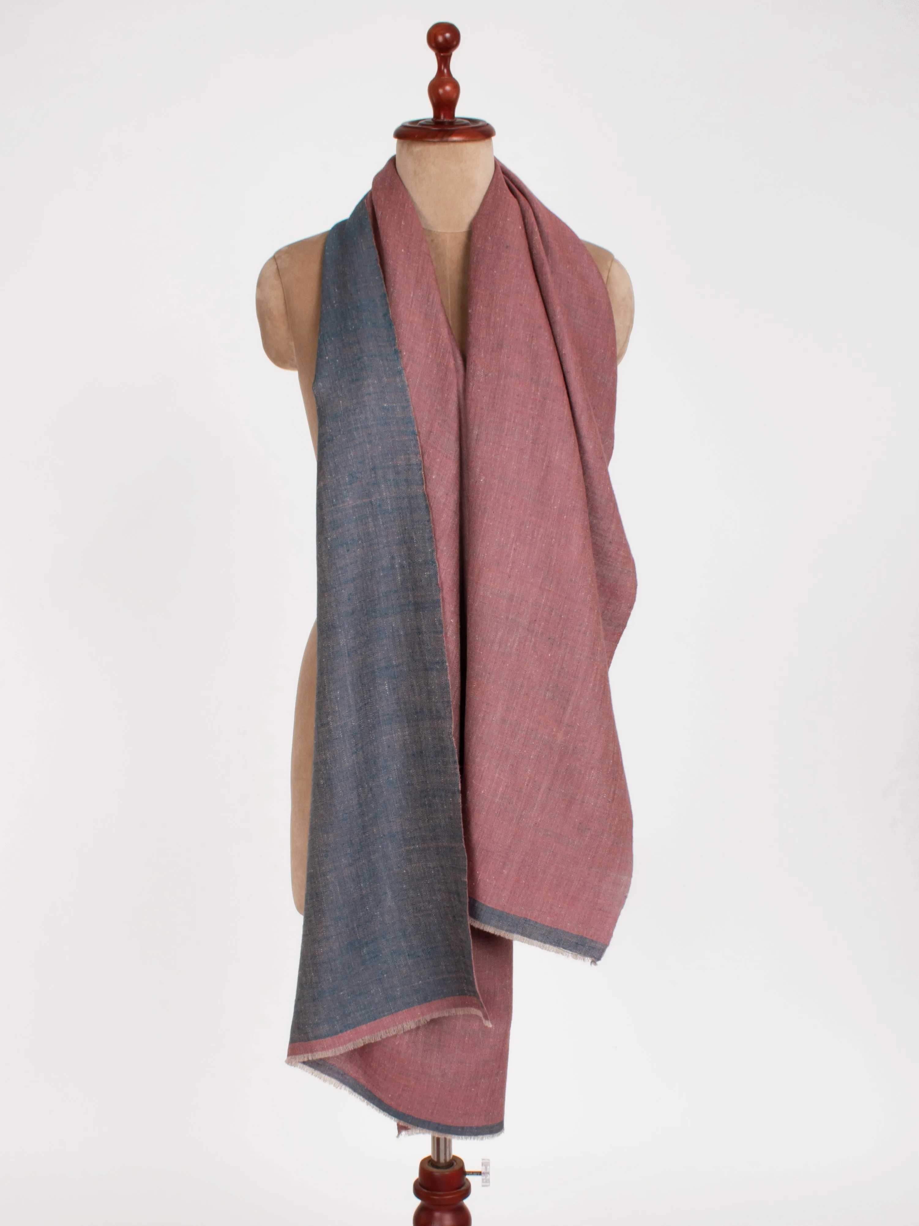 Blue and Mauve Dorukha Cashmere Wrap