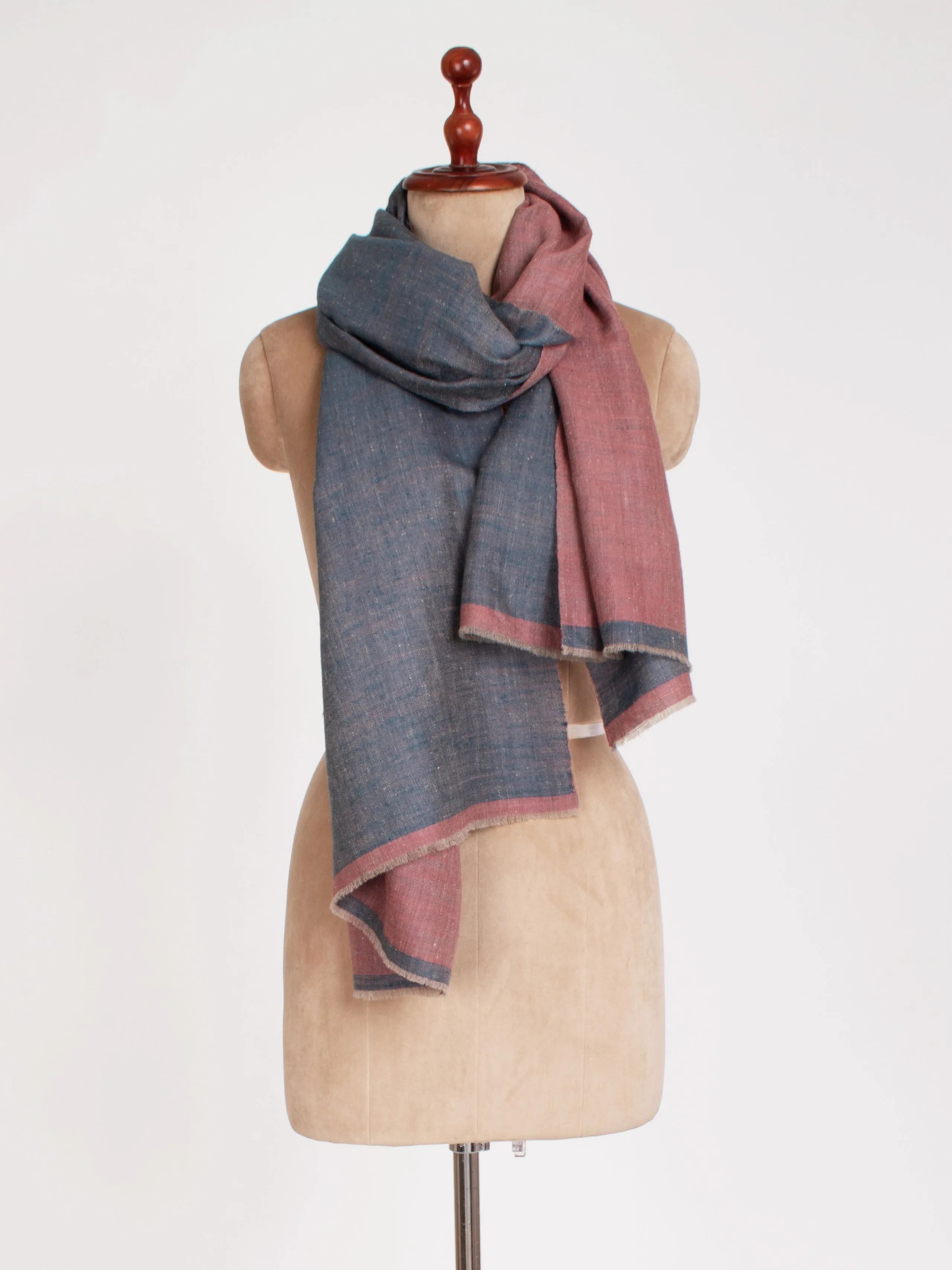 Blue and Mauve Dorukha Cashmere Wrap