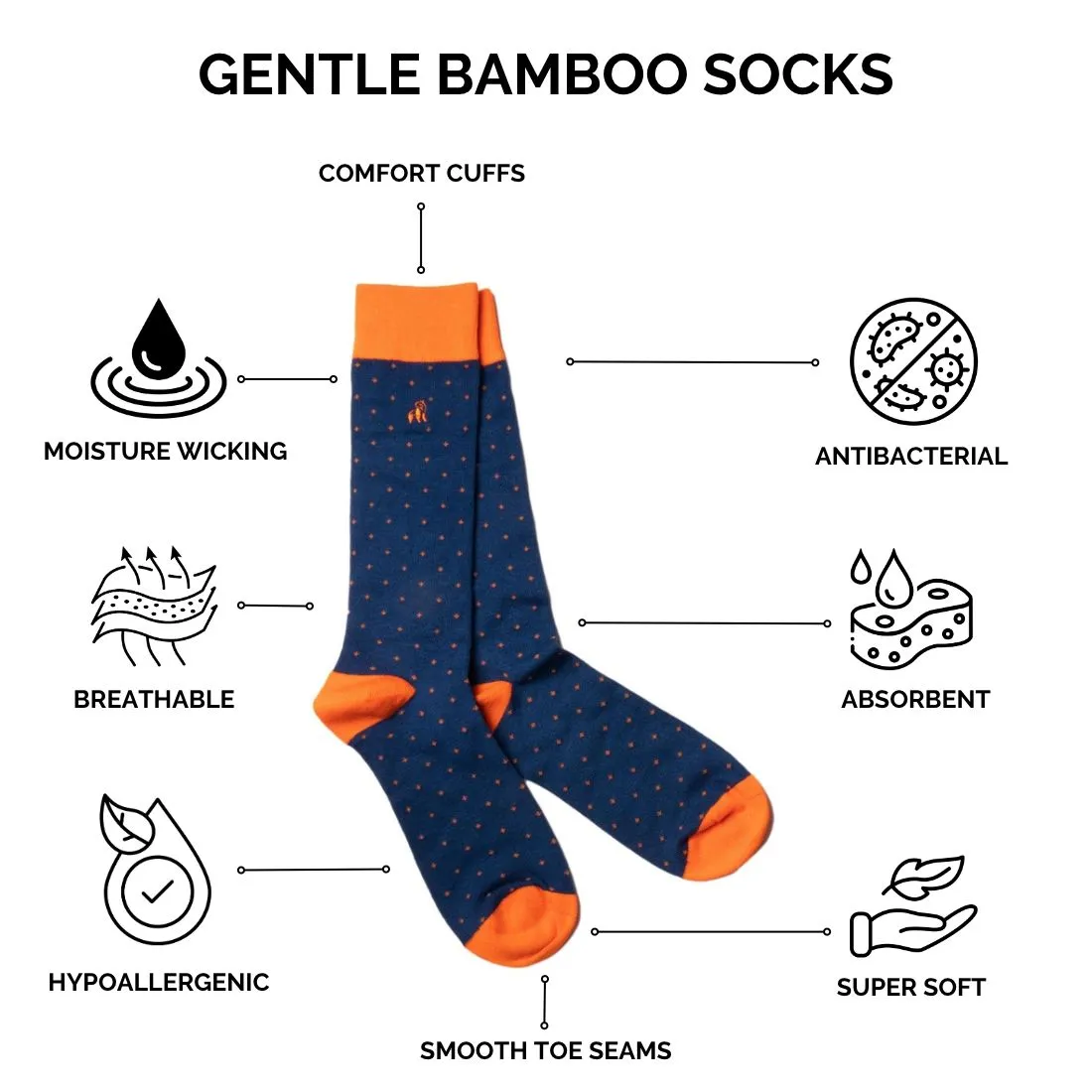 Blue Bicycle Bamboo Socks (Comfort Cuff)
