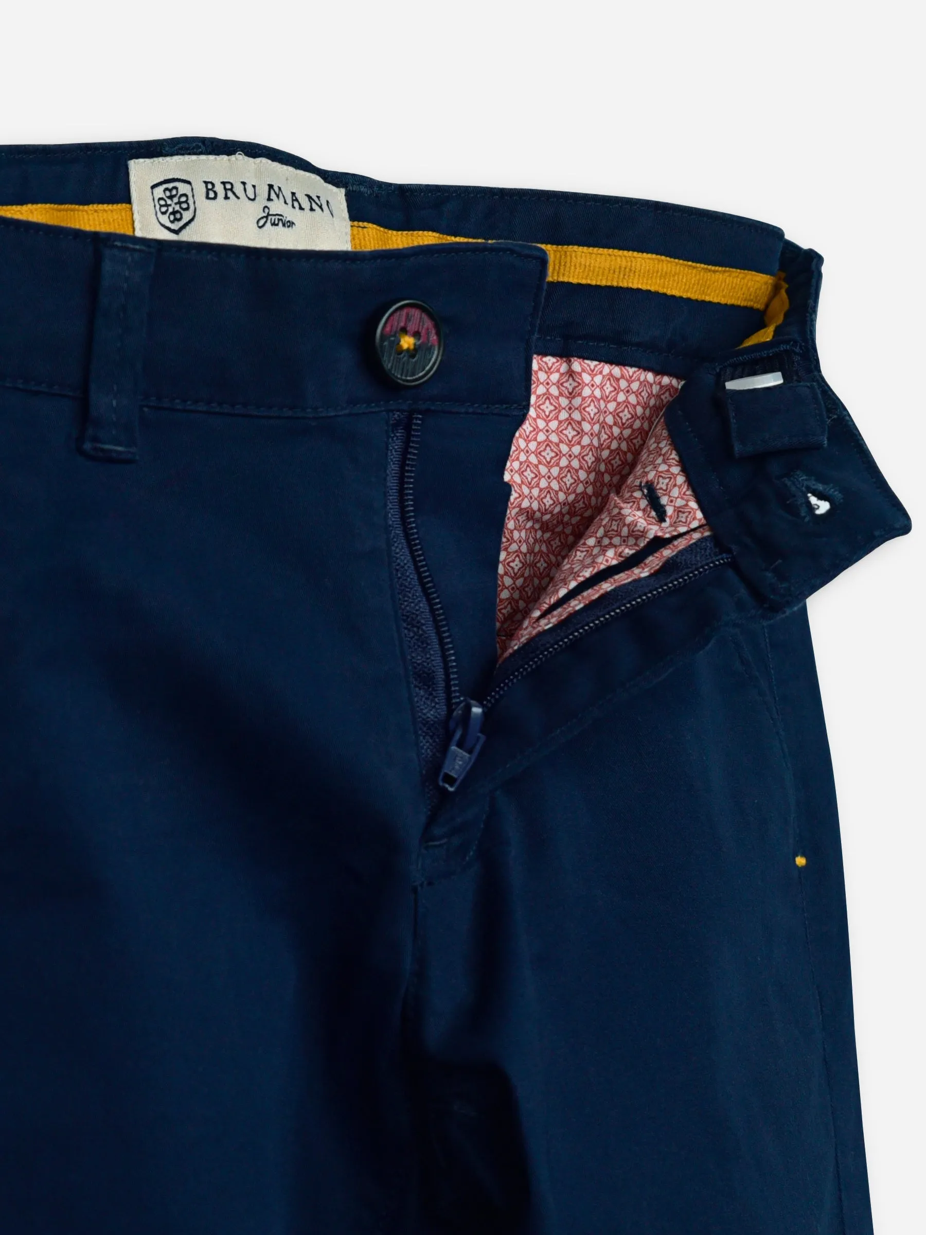 Blue Cotton Casual Chino
