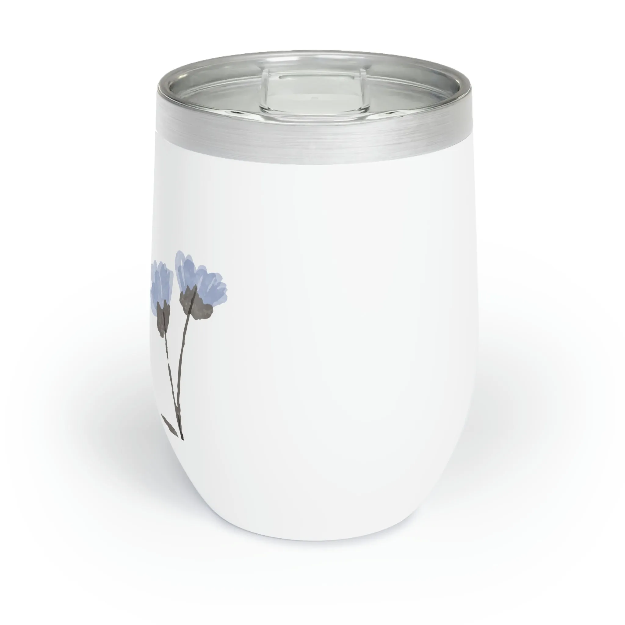 Blue Flowers Chill Wine Tumbler