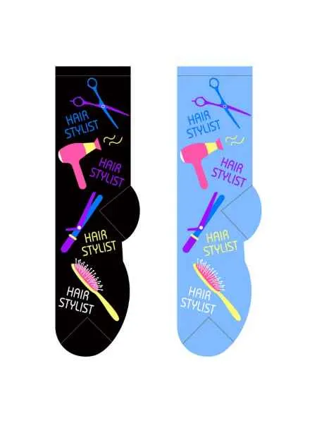 Blue Hair Stylist Socks