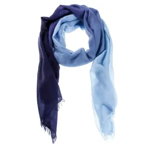 Blue Ombré Hand Woven Cashmere Wool Scarf